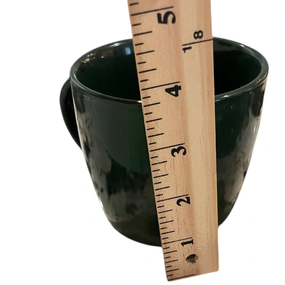 Set of 2 Starbucks Dark Green Snowflake Coffee Mugs 14 fl oz
